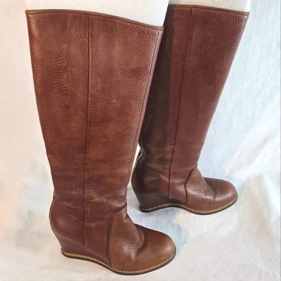 kate spade Shoes - Kate Spade Women's Size 7.5 Brown Leather High Tall Wedge Riding Boot